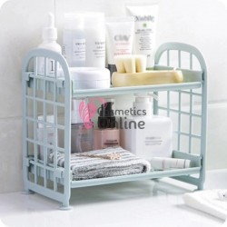 Raft din plastic cu 2 polite pentru cosmetica model BAT001 Mint Sea